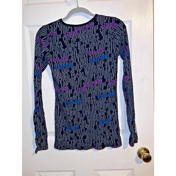 VOLCOM Womens Black Graphic Alphabet Long Sleeve Thermal Top Sz M - Picture 4 of 7